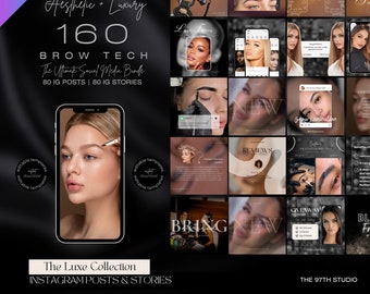 Brow Tech Instagram Templates | Brow Tech Instagram Posts | Brow Tech Instagram | Eyebrow Artist Social Media Instagram Posts | Brow Tech