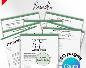 Massage Therapist Business Forms, Client Intake Forms, Aftercare Form, Client Consent Form, Massage Therapist Forms