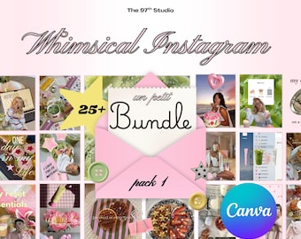 Whimsical Instagram Posts and Stories | Content Creator | Personal Branding Templates | Viral Instagram Post | Pink IG Stories | Pack #1
