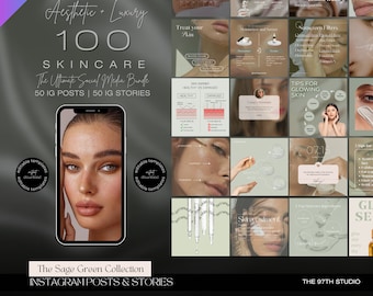 Skincare Instagram Posts | Skincare Canva Templates | Esthetician | Skincare Posts | Skincare Social Media Instagram  | Acne | Dermatologist