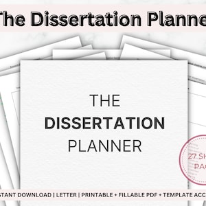 Die Dissertation Planer Printable und Vorlage | Dissertationsarbeit Planer | PhD Paket | Abschluss-Jahresplaner, Masters, PhD Planer, A4, Letter, PDF