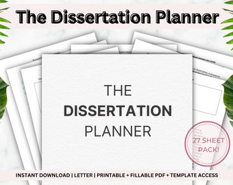 Dissertation Planner Printable | PhD Thesis Template (PDF)