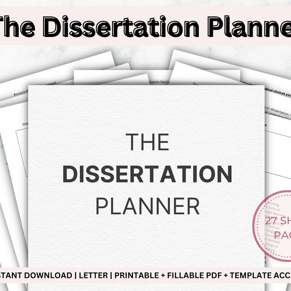 free dissertation planner The Dissertation Planner Printable and Template | Dissertation Thesis Planner | PhD Pack | Final Year,Masters,PhD Planner, A4, Letter, PDF