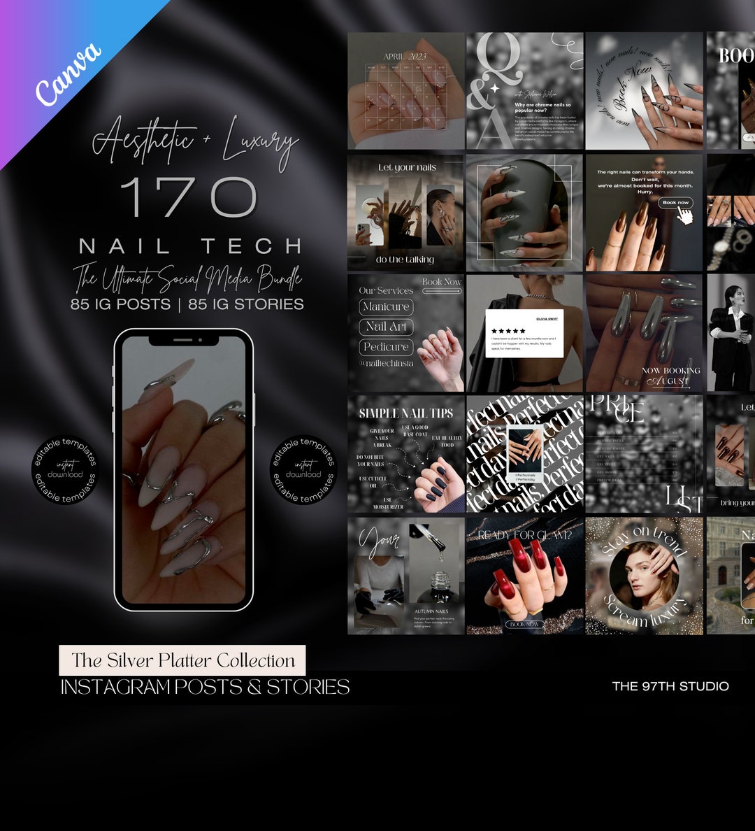 Nail Tech Instagram Templates Nail Tech Instagram Posts Nail Tech Instagram Nail Tech Social