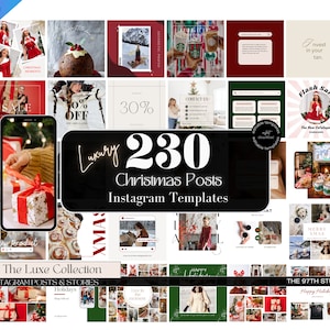 230 kerst Instagram-sjablonen, Instagram-berichten, kerst Instagram-sjablonen, sociale mediamarketing voor kerst, Instagram-berichten, Kerstmis
