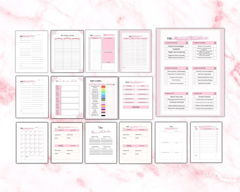 Planificador de mudanza imprimible, lista de verificación para mudanzas, guía de embalaje (descarga digital) imagen 2