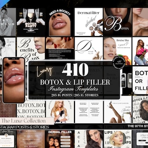 410 botox- en fillercanva-sjabloon, huidverzorging Instagram-sjablonen, verpleegkundigeninjector-sjablonen, botox-sjablonen, medspa-sjablonen, brandingkit