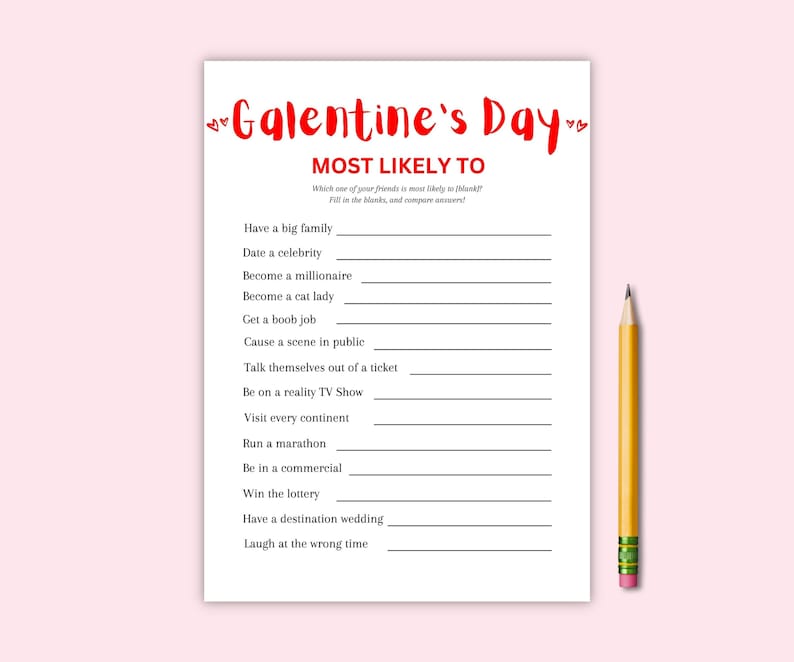 Galentines Day Games Printable Adult Valentine's Day Party Bundle ...