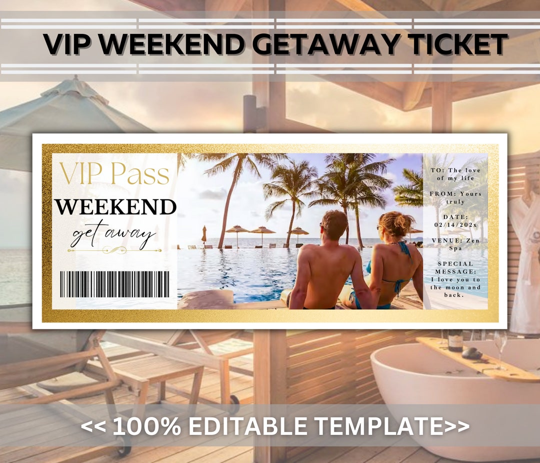 Editable WEEKEND GETAWAY Template Surprise Spa Gift Spa Etsy