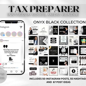 Tax Preparer Instagram Template Social Media BUNDLE, Tax Preparation Accounting Posts,Tax Prep Flyer,DIY Tax Posts,Tax prep engagement post