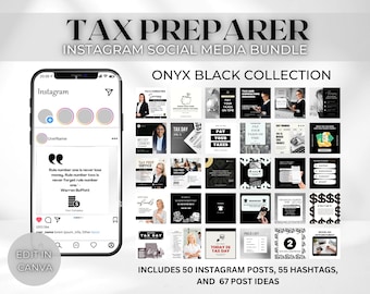 Tax Preparer Instagram Template Social Media BUNDLE, Tax Preparation Accounting Posts,Tax Prep Flyer,DIY Tax Posts,Tax prep engagement post