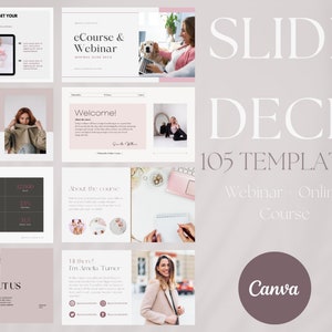 Webinar Slide Deck Canva Template, Pitch Deck Template, Course Slide Deck, Social Media Coach,  Coaching Webinar Template, Canva Slide Deck