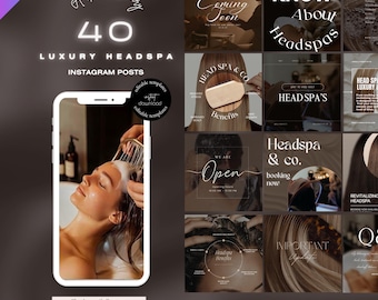 Luxury Head Spa Instagram Templates | Salon Social Media | Japanese Headspa Instagram Templates