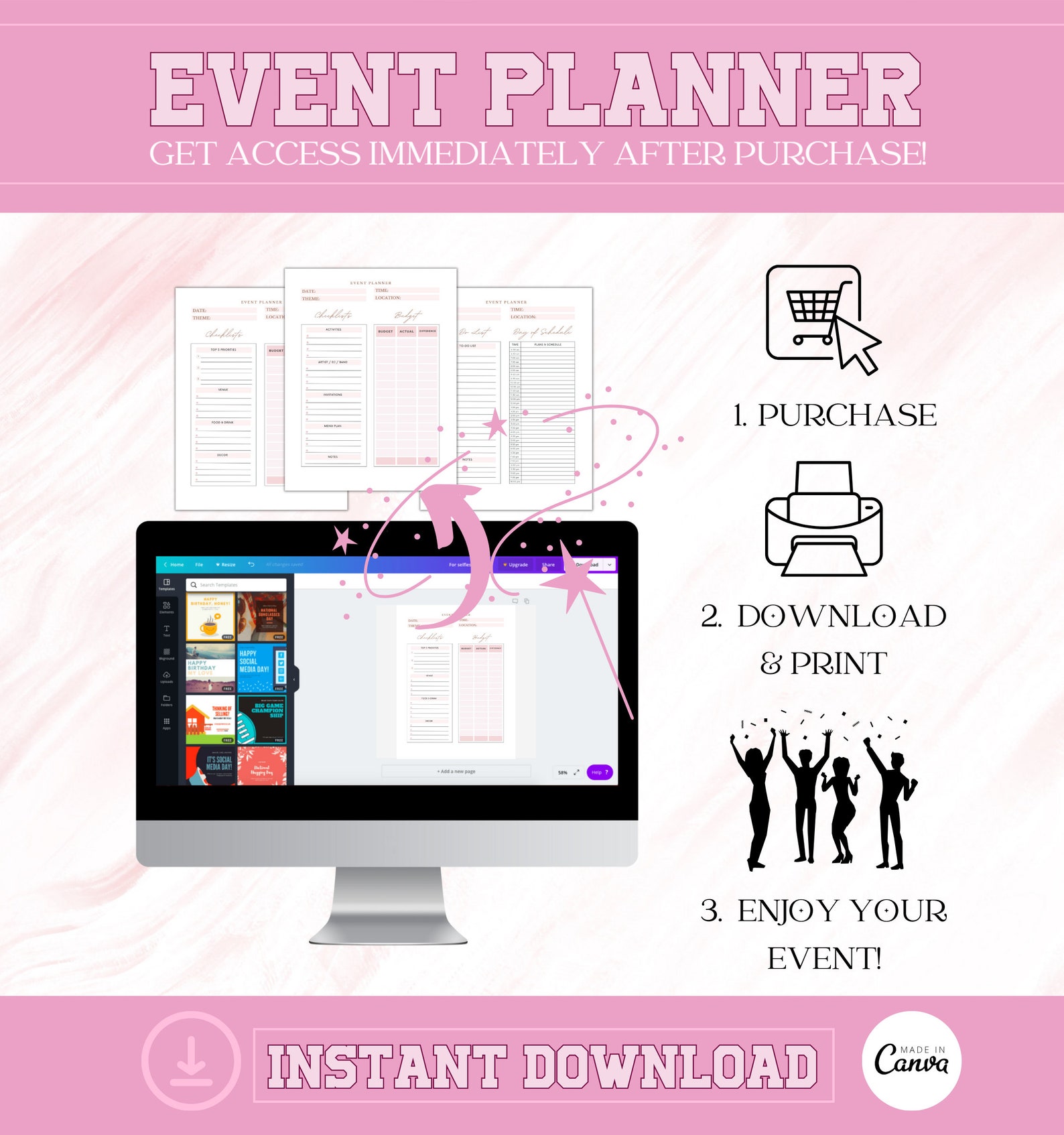 Printable Event Planner Template, Party Planner, Birthday, Wedding ...