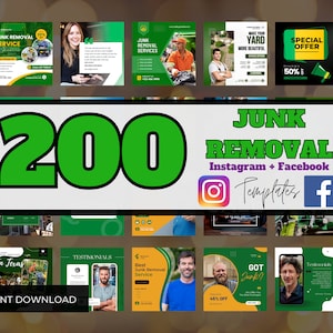200+ Junk Removal Business Social Media Templates | Junk Removal | Junk Removal Business Social Media | Trash Removal Instagram Templates