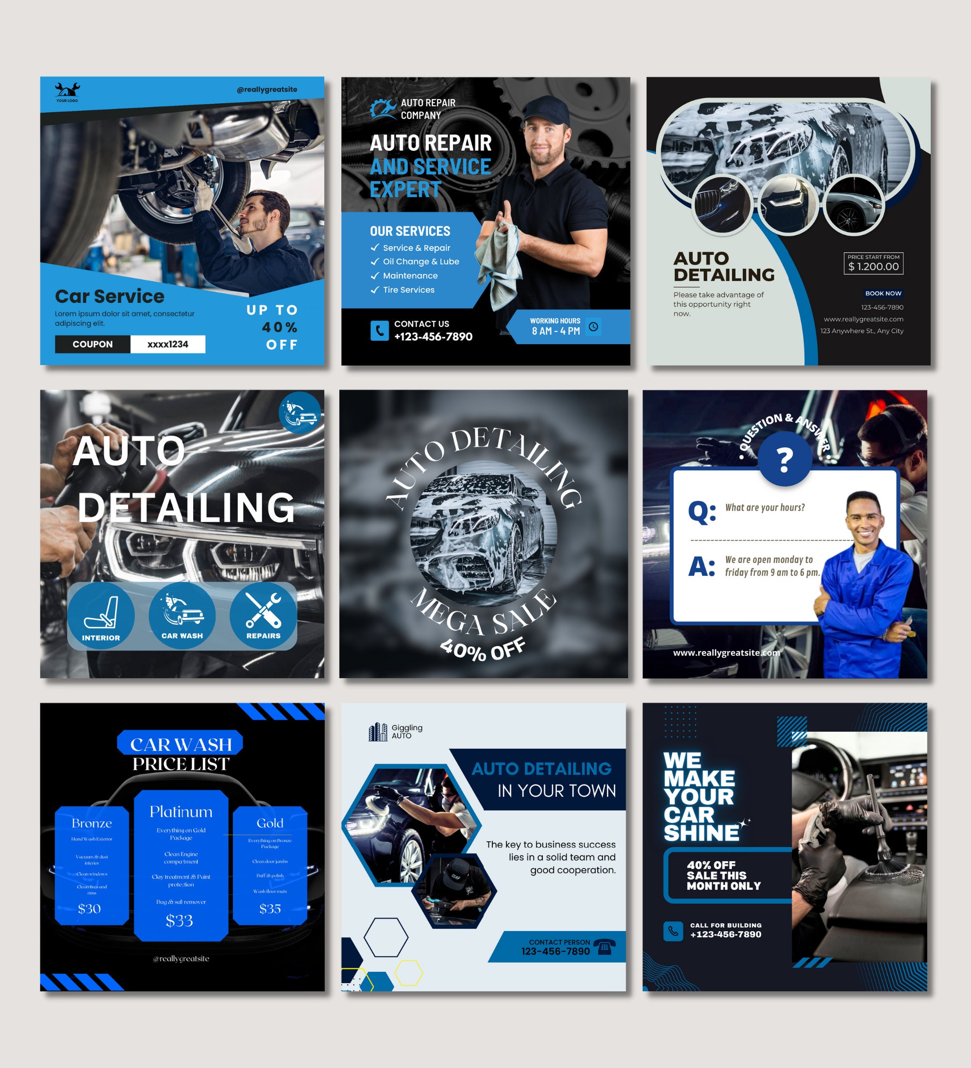 Auto Detailing Marketing Auto Detailing Posts Mechanic Social Media