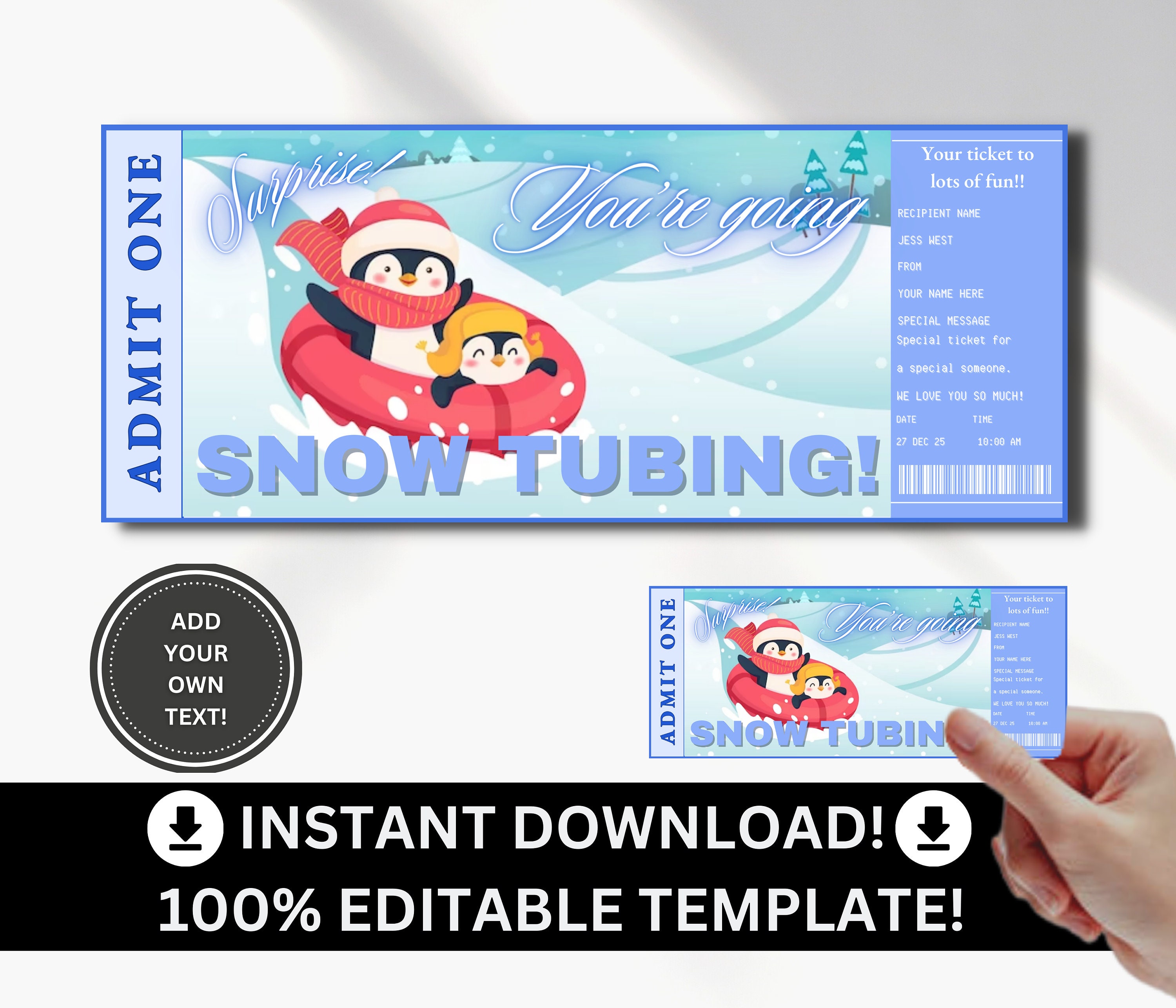 Baseball Ticket Template, Baseball Ticket Voucher, Surprise Ticket