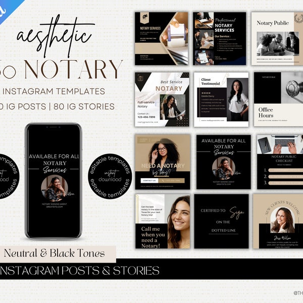 Notary Marketing | Notary Signing Agent | Notary Social Media | Loan Signing Agent | Notary Instagram Posts |Notary Posts Templates |IG Post
