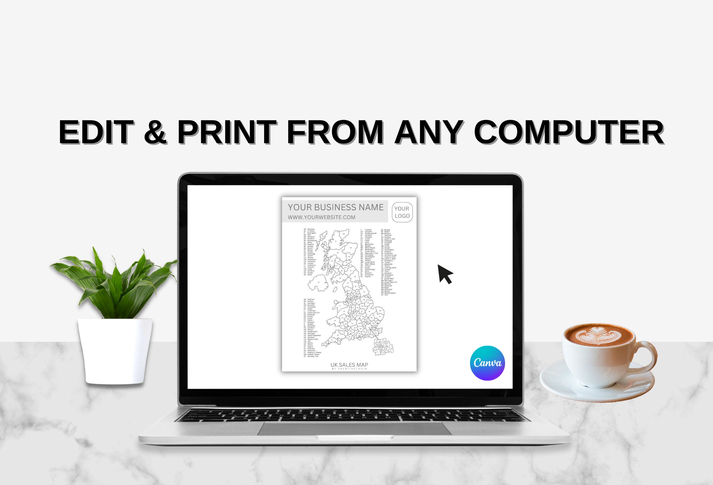 UK Sales Map, Business Postcode Sales Map, Color in Map, Etsy Sales ...