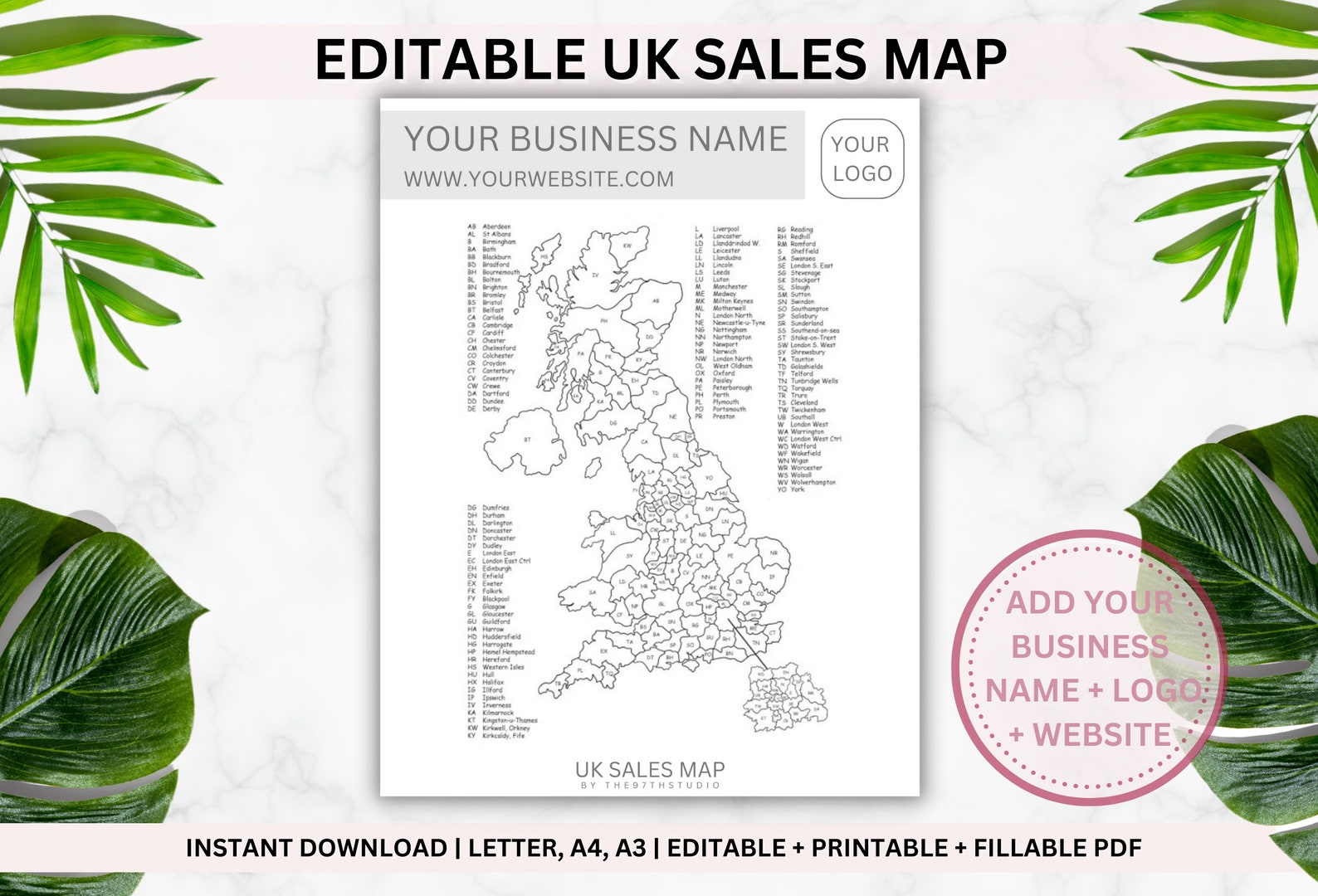 UK Sales Map, Business Postcode Sales Map, Color in Map, Etsy Sales ...