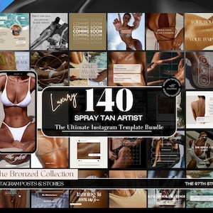 140 Spray Tanning Instagram Templates | Spray Tan Instagram Posts | Spray Tan Social Media | Beauty Business Instagram | Spray Tan Marketing