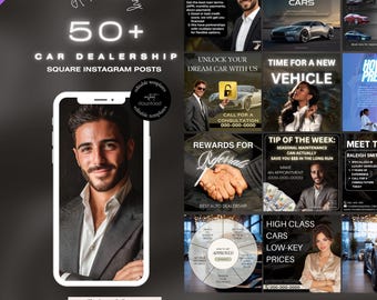 Modelli Instagram per concessionarie auto / Tema Luxe Gold (Canva)