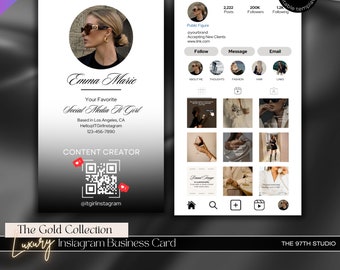 INSTAGRAM Business Card Template | QR Code Business Card | DIY Canva Business Card | Business Card Template | Instagram Business Card