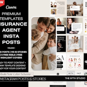 230 Insurance Agent Marketing Templates, Life Insurance Instagram Templates, Insurance Broker Editable Template,Insurance Agency Insta Posts
