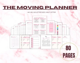 The Moving Planner PRINTABLE, Moving Guide, Relocation Checklist, Packing Checklist, Home Moving Guide, Project Binder, Garage Sale Planner