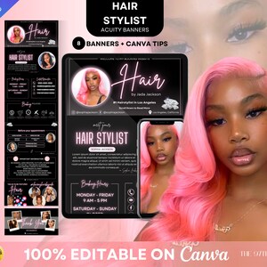 Acuity Scheduling Template HAIRSTYLIST, Hair Acuity Website Template, Acuity Website Banner, Acuity Booking Template,Web Banner, Luxury Site