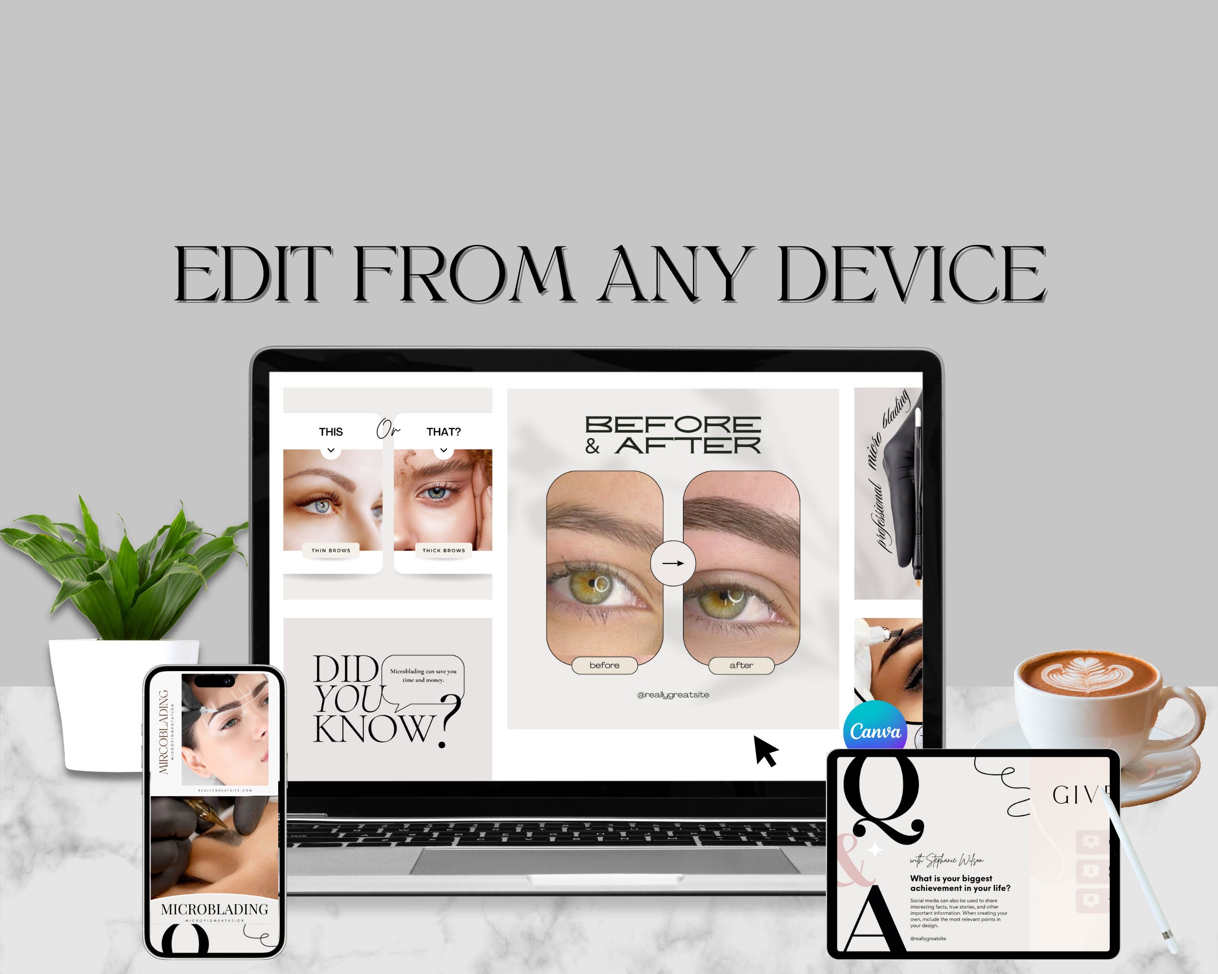 245+ PMU BROWS Social Media Templates | Microblading Instagram | PMU ...