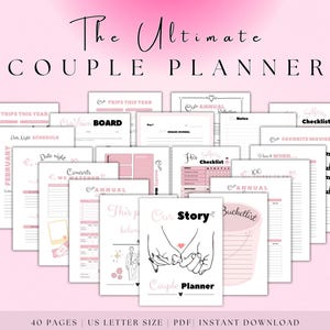 Planificador de pareja, diario de pareja, planificador de relaciones, planificador de objetivos de relación, planificador imprimible, planificador del día de San Valentín, tamaño carta de EE. UU.