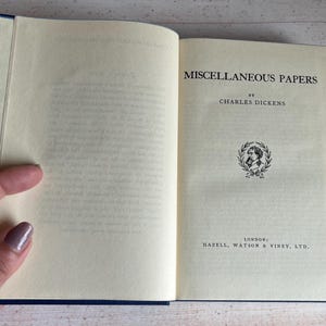 Vintage Charles Dickens Hardcover: Miscellaneous Papers & Edwin Drood