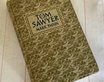 Vintage 1950s-1960s Las aventuras de Tom Sawyer por Mark Twain J M Dent & Sons Ltd Ilustrado con placas de color Clásico moderno para niños