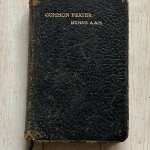 Vintage 1950s Common Prayer Pocket Book: Black Leather Biding, Gilt Edged Pages
