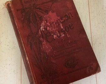 Les aventures de Robinson Crusoé par Daniel Defoe Collins, série scolaire graphique, classiques intemporels des années 60, livre relié rétro
