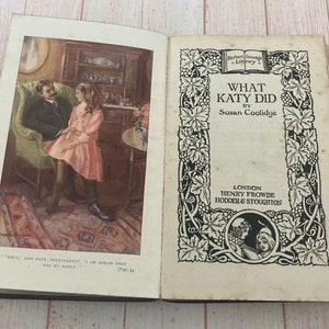 Vintage 1920er Jahre Hardcover Buch Was Katy Tat von Susan Coolidge Herbert Strangs Bibliothek Herausgegeben von Henry Fronde Hodded & Staughton London