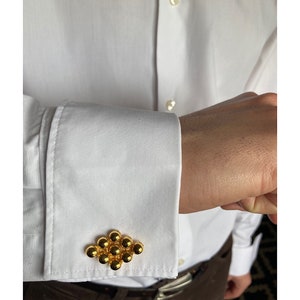 Vintage Avon Goldtone Cufflinks: Modernist Diamond Design