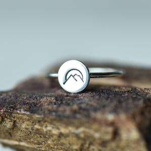Mountain Ring, Sunrise Jewelry Minimalism Jewelry,  Mountain Sun Stacking Ring