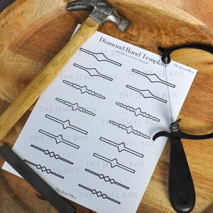 Diamond Ring Shank Template, Jewelry Band Making Stencil, Metalsmith Tools, Printable, Digital Download