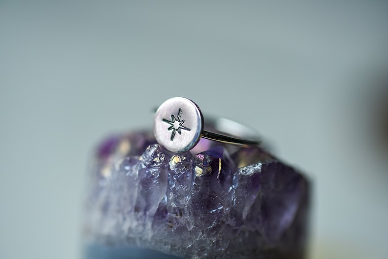 Star Ring Wire Band North Star Stacking Ring