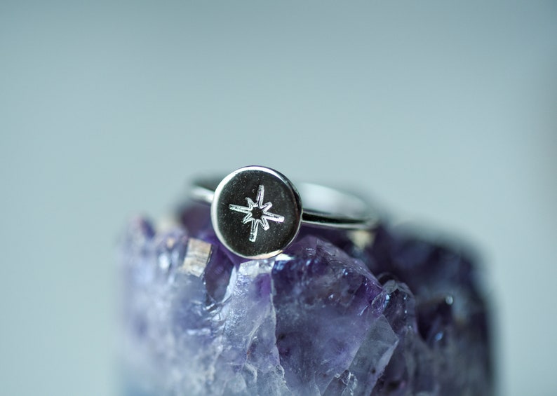 Star Ring Wire Band North Star Stacking Ring