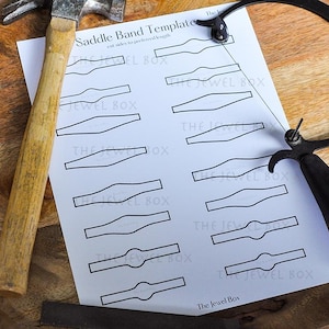 Saddle Ring Shank Template, Jewelry Band Stencil, Jewelry Making Tools, Printable, Digital Download