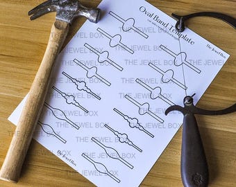 Saddle Ring Band Template, Oval Shank Jewelry Stencil, Metalsmith Tools, Printable, Digital Download