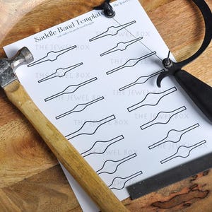 Saddle Ring Shank Template, Jewelry Band Stencil, Metalsmithing Tools, Printable, Digital Download