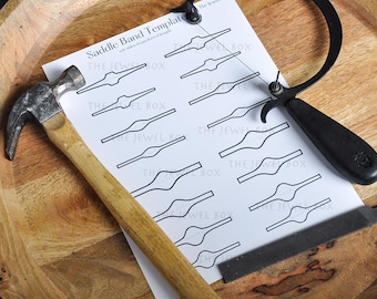Saddle Ring Band Template, Jewelry Shank Stencil, Metalsmithing Tools, Printable, Digital Download