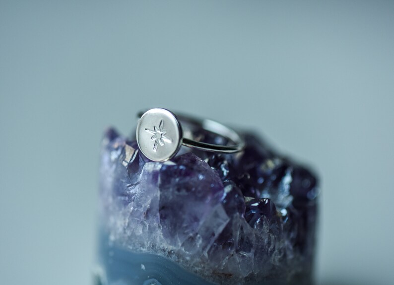 Star Ring Wire Band North Star Stacking Ring
