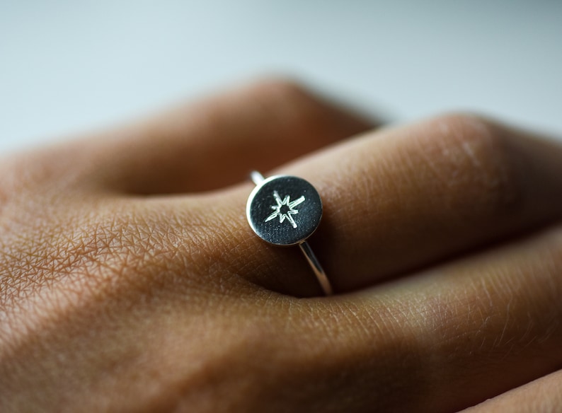 Star Ring Wire Band North Star Stacking Ring