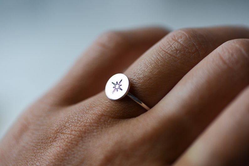 Star Ring Wire Band North Star Stacking Ring