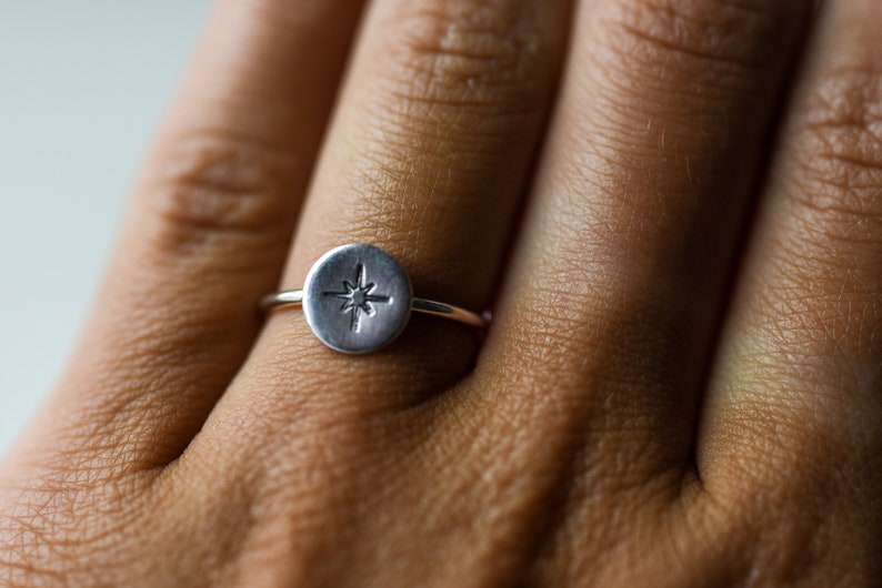 Star Ring Wire Band North Star Stacking Ring